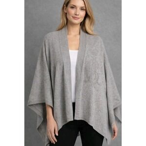 Christian Audigier Rhinestone Crest Cashmere‎ Blend Wrap Cardigan